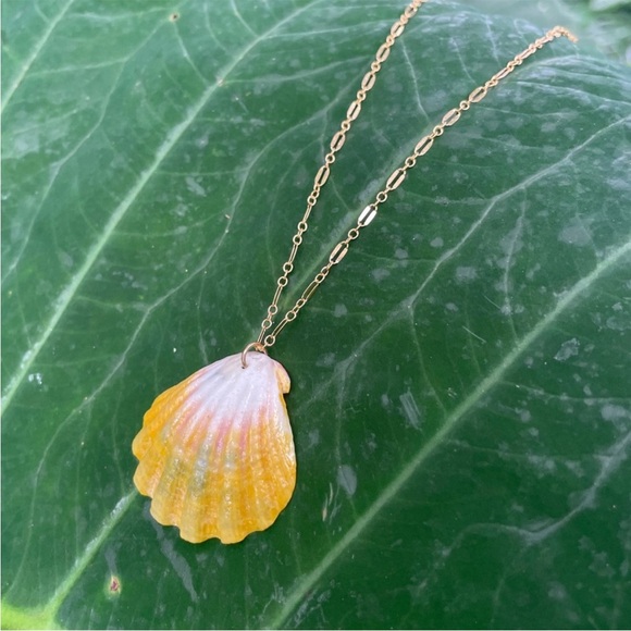 Jewels By Jas Jewelry - Gold Hawaiian SunriseShell Pendant Necklace